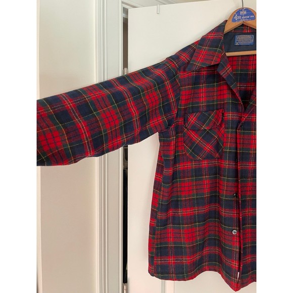 Vintage 1960s/1970s Authentic Pendleton Wool Plaid Button Down - Picture 3 of 7